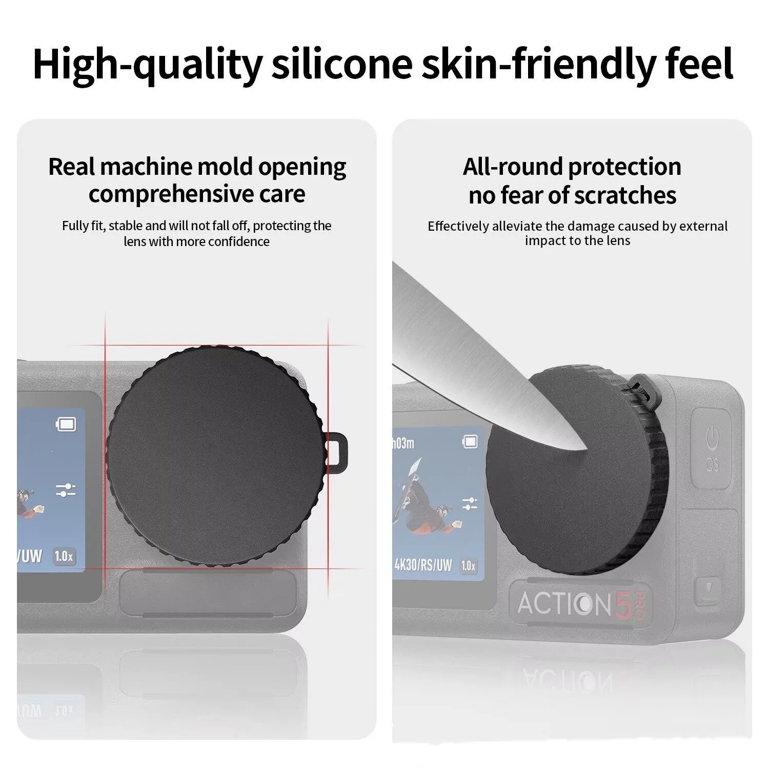DJI OSMO Action 5 Pro Case, Lens Cover & Screen Protectors 6-Pack