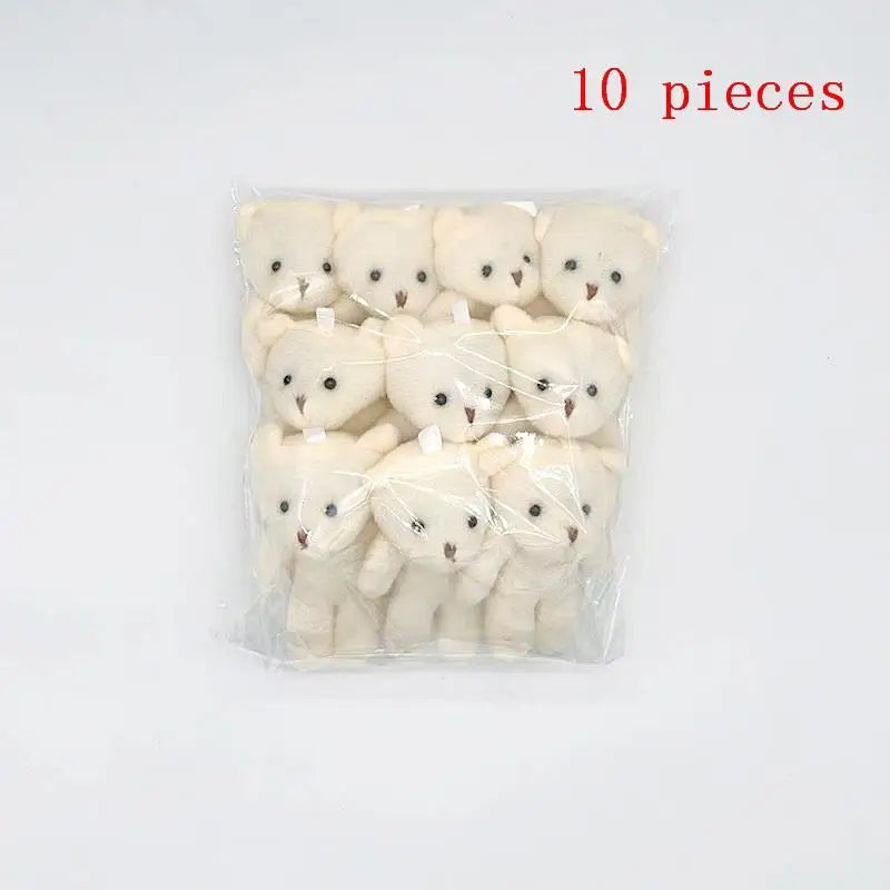Mini Cartoon Plush Bear Dolls Set Handmade DIY Accessory for Girls Party Favor Gift Collection Oasis Select A1
