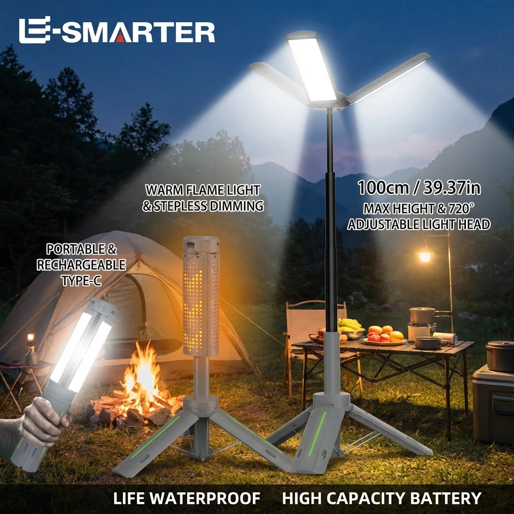 Multifunctional Folding Camping Lamp Rechargeable Portable Work Light 1000 Lumen Outdoor Hiking Fishing Telescopic Lanterns Oasis Select