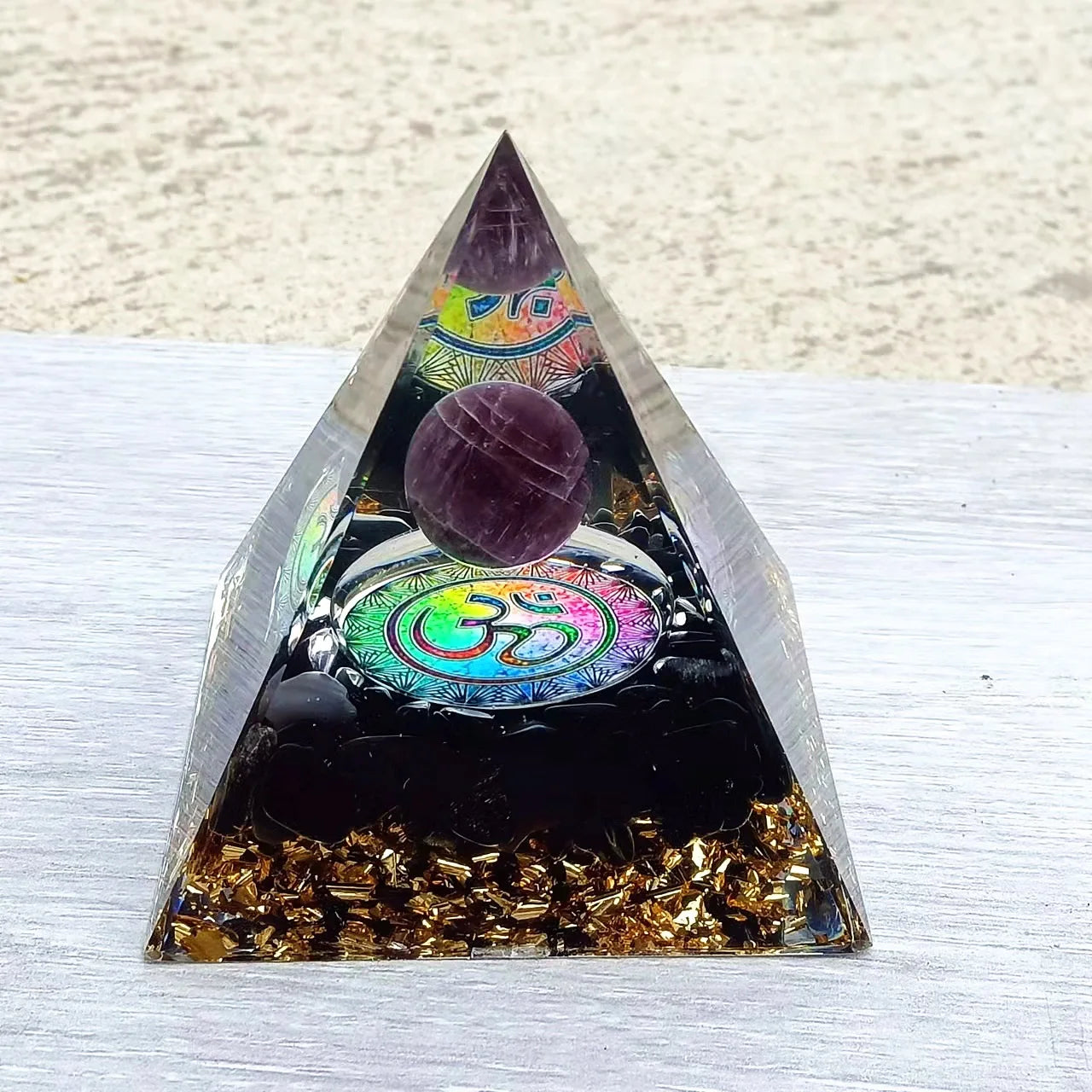 Crystal Pyramid Ornaments Crushed Stone Glue Dropping Resin Crafts