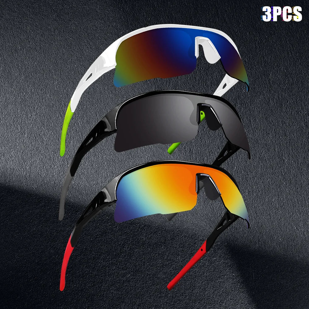 Cycling Glasses UV Protection Sports Sunglasses Lightweight Frame Surround Windproof Glasses for Cycling Running Hiking Oasis Select N-YJ-918536-T
