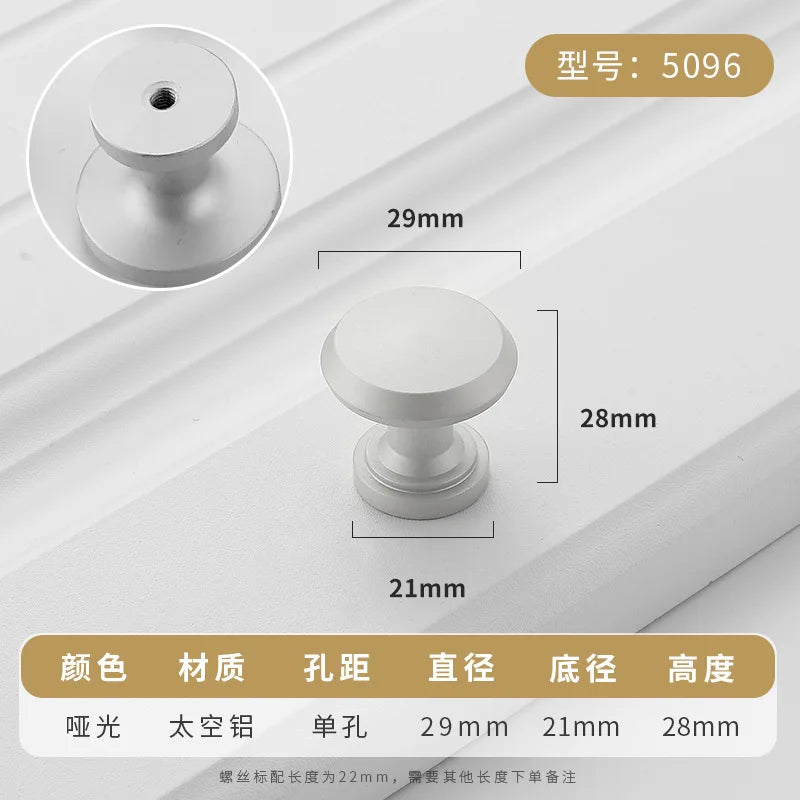 Aluminium Alloy Black Cabinet Knobs Kitchen Cabinet Handles Drawer Pulls Furniture Handle Hardware Oasis Select matt5096-single hole