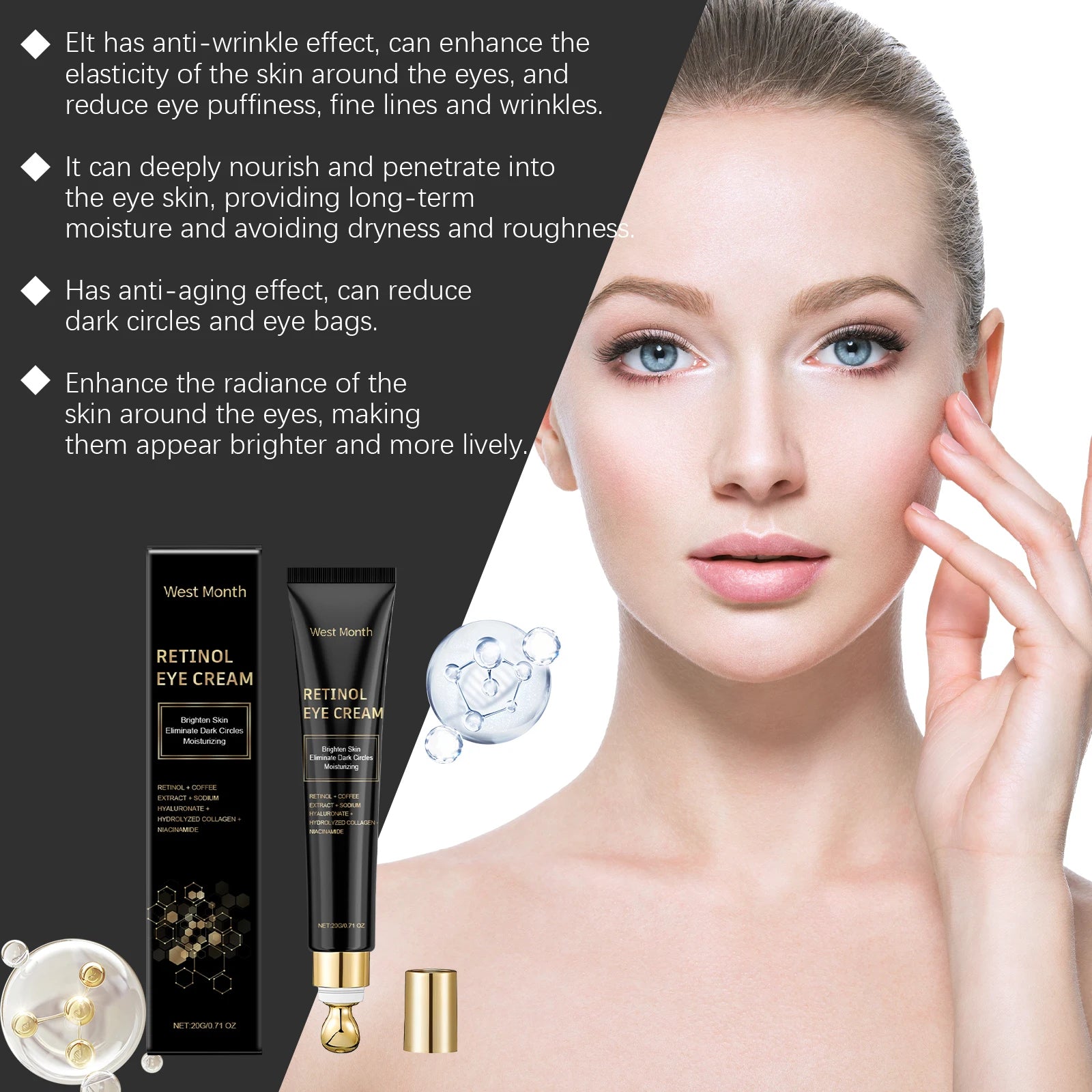 WEST MONTH Eye Cream – Dark Circles, Wrinkles & Anti-Aging Anti-Aging Eye Cream Oasis Select