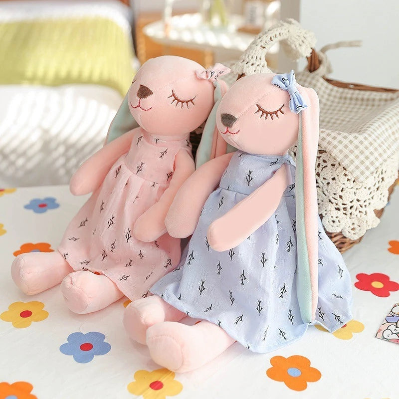 1pc Cute Bunny Plush Toy, Soft Polyester Non-Woven Fabric, Lightweight Stuffed Animal Toys, Children Easter Gift Oasis Select