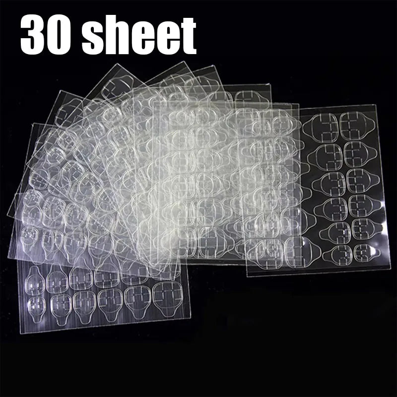 10/20/40/60sheet Double Side Nail Glue Sticker Adhesive Tabs For Fake Nails Supre Sticky Waterproof Breathable Nail Jelly Glue Oasis Select 30sheet