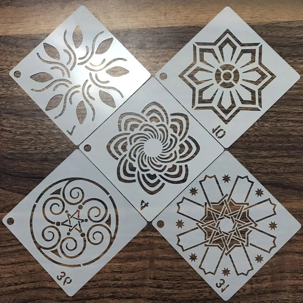 36 Pcs Mandala Painting Stencils Set, Perfect for DIY Art Projects Wood Wall Floor Fabric Furniture Tile Christmas Gift Reusable Oasis Select