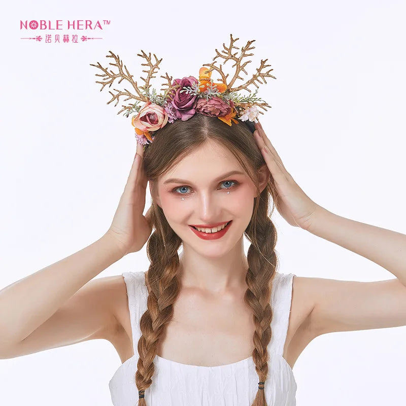 Christmas Headwear Forest-themed Antler Headband Easter Hair Accessory Party Photo Headband Oasis Select