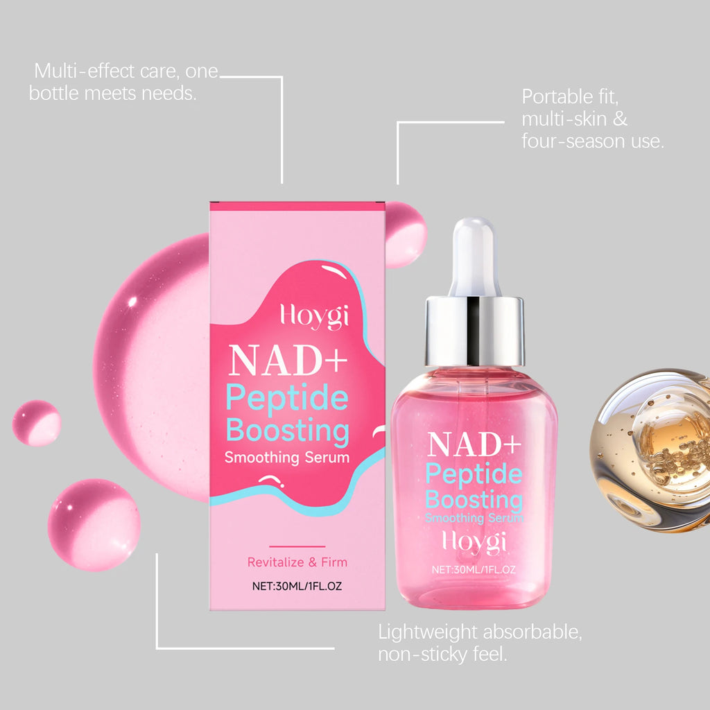 NAD+ Peptide Boosting Smoothing Serum Firming Hydrating Anti-Aging Serum Radiant Glow Face Essence Hyaluronic Acid Brightening Oasis Select