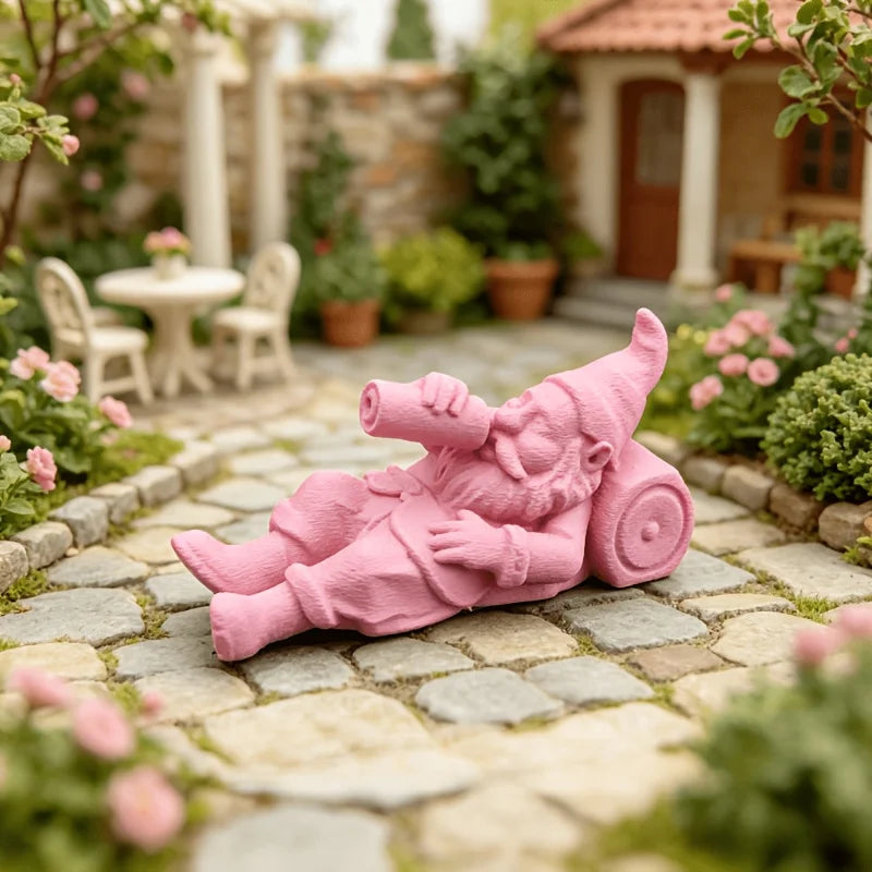Lazy Drinking Garden Gnome Figurine Whimsical Statue Reclining Gnome with Bottle Ornament for Yard Patio Bonsai Home Decor Gifts Oasis Select