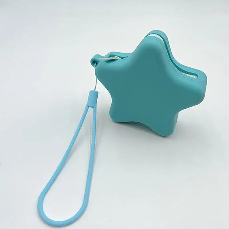 Creative Silicone Coin Purse Portable Zipper Cosmetic Bag Starfish Shape Earphone Bag Women Girls Multifunction Storage Bag Oasis Select Blue