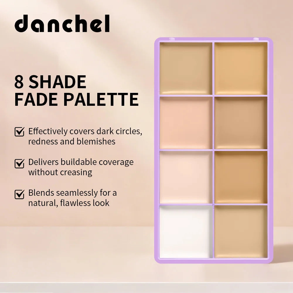8 Shade Fade Palette Soft Matte Texture Cover Dark Circles, Redness, Skin Blemishes Waterproof Sweatproof Long-wearing Concealer Oasis Select