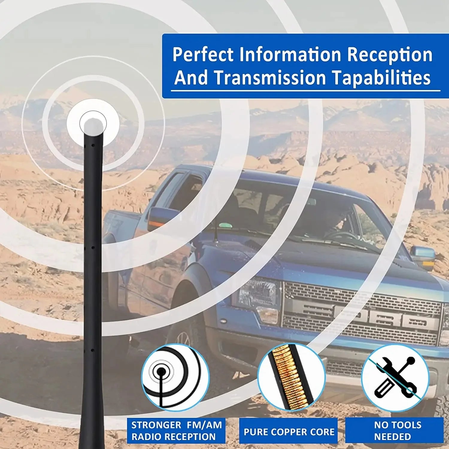 Universal Car Radio Rubber Antenna Mast FM AM Roof Mount Vehicle Antenna With Screws Car Accessories Tools Oasis Select