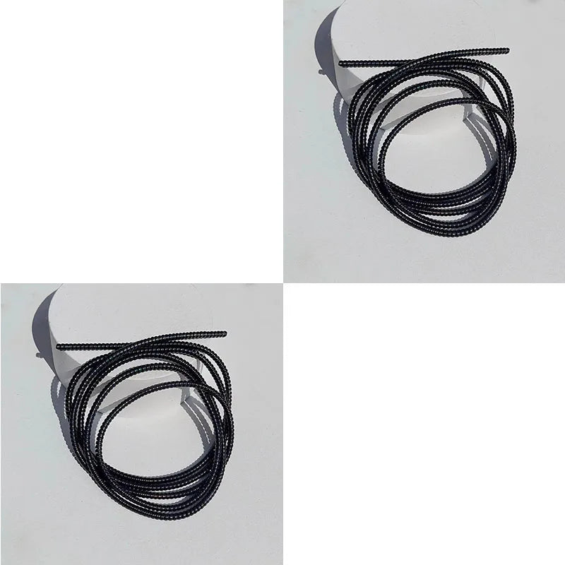 2/1Pcs New 1.6M Mermaid Telephone Data Protection Rope Color Advanced Environmental Protection Material Wrapped Cable Oasis Select Black 2pcs