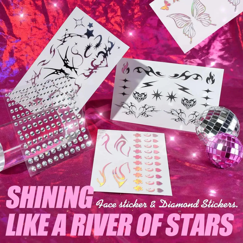MLSMILE 3D Laser Face Stickers – Eye Makeup Temporary Tattoos
