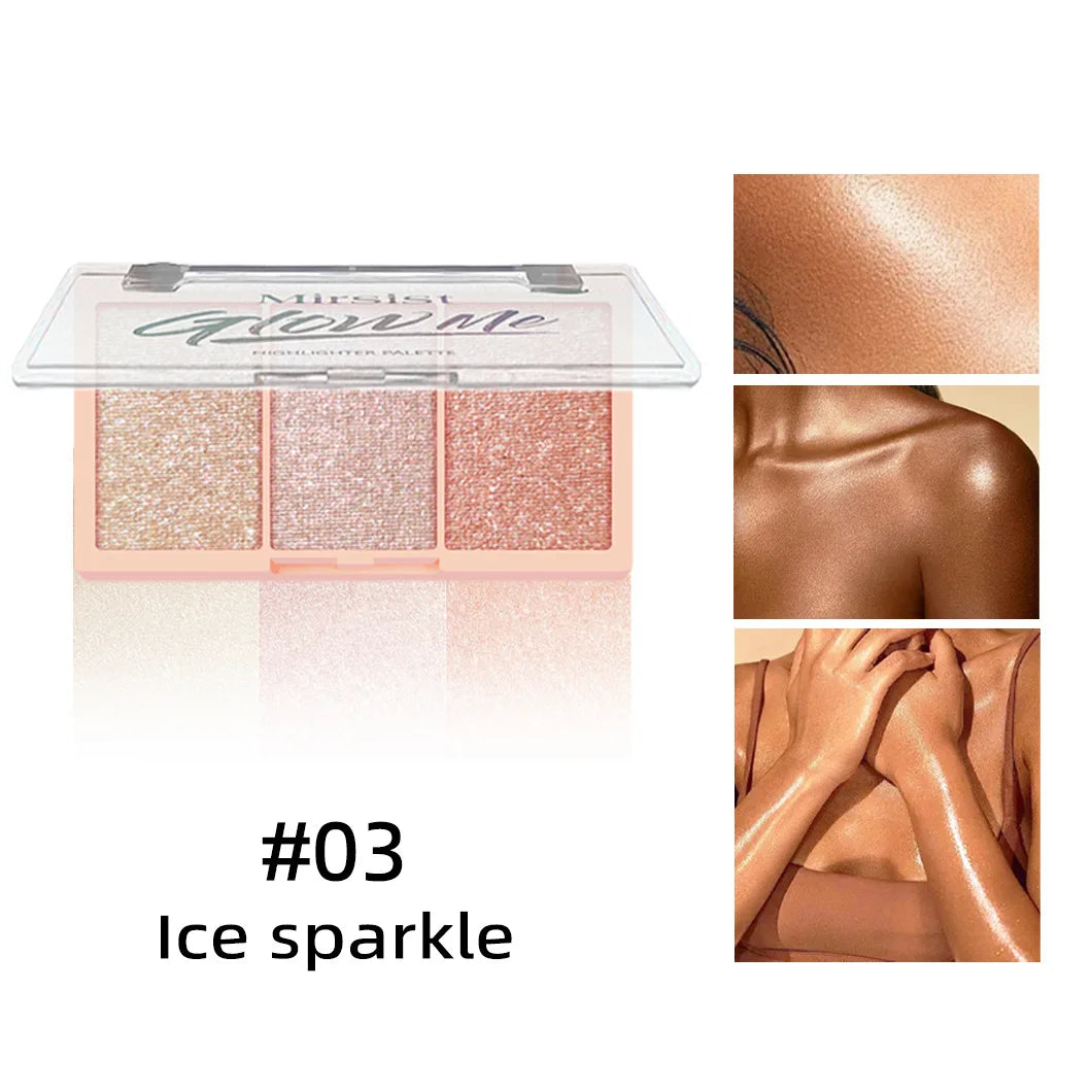 Mirsist Tricolor Shimmer Highlighter & Contour Palette – 12g