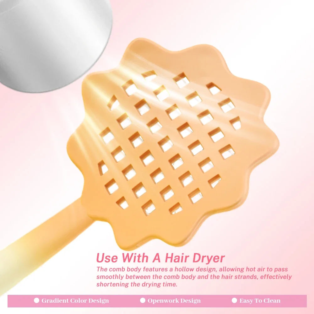 Gradient Sunflower Hairbrush | Detangling Scalp Massage Comb Scalp Massage Hairbrush Oasis Select