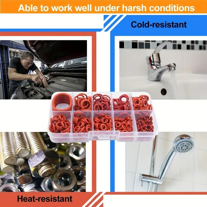 Red Silicone Rubber O-ring Seal Gasket Oil Resistant and High-temperature Resistant Circular Rubber Mixture Oasis Select