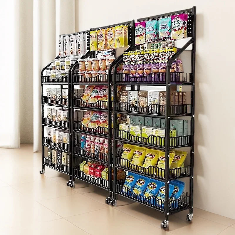 Multi-layer removable supermarket snack shelves cart convenience store checkout page home storage shelves Oasis Select