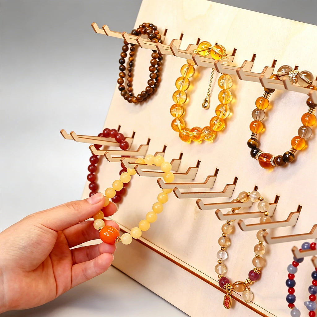 1pc multi hook wooden bracelet display board jewelry storage rack store retail/home dressing table bead bracelet storage rack Oasis Select