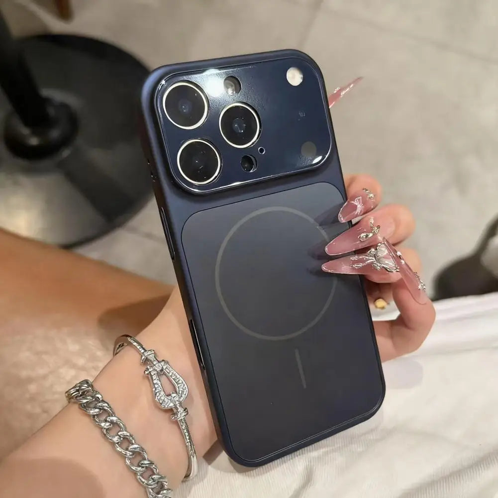 Original Large Window Nano Glass Case For iPhone 17 Air 16 15 14 13 Pro Max Magnetic For Magsafe Wireless Charging Matte Case Oasis Select