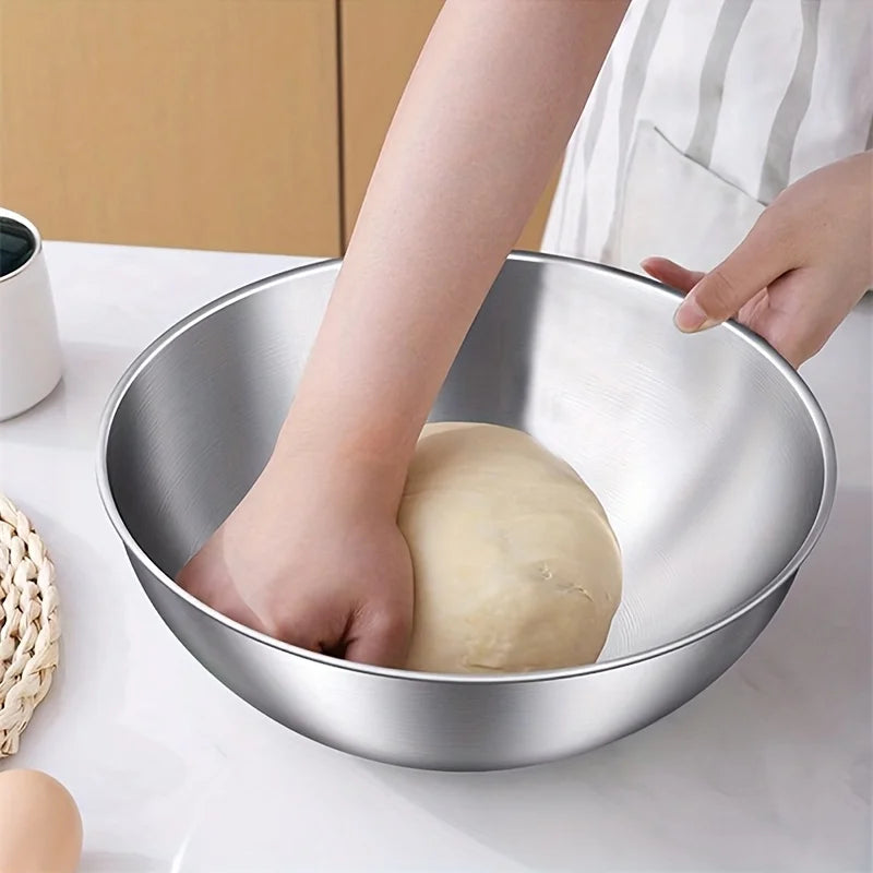 Set of 3 Stainless Steel Mixing Bowls with Measurements, Suitable for Home Use, Thickened for Mixing and Kneading,Ideal for Eggs Oasis Select