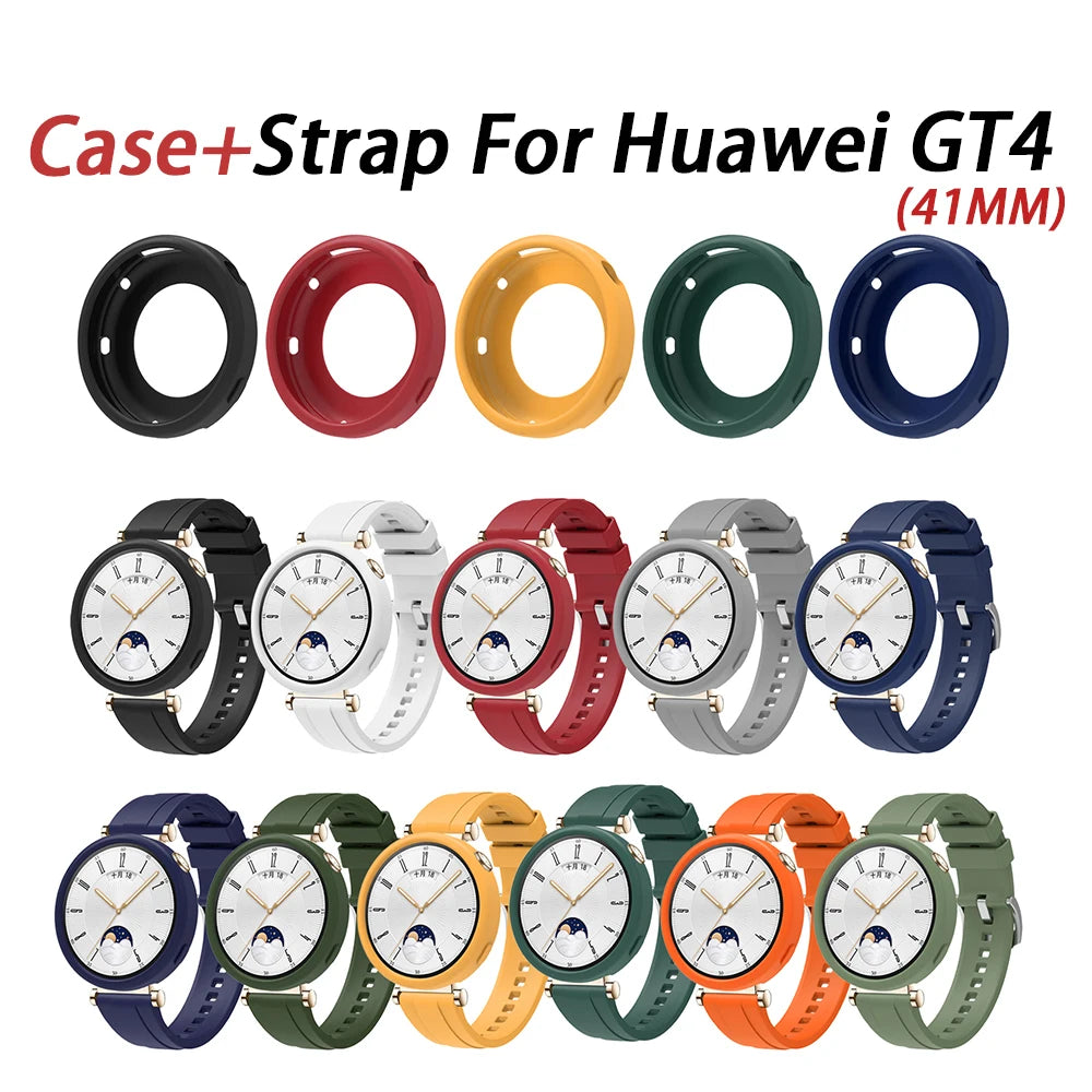 Silicone Case & Strap for Huawei Watch GT4 GT5 41mm | Protective Smartwatch Case & Strap Oasis Select