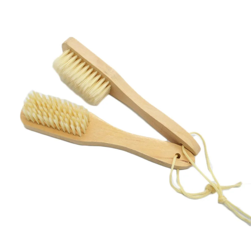 Soft Wool Wooden Handle Shoe Washing Brush Comfortable Handle Cleaning Brush Hanging Hole Bathtub Brush Hat Brush Soft Brush Oasis Select