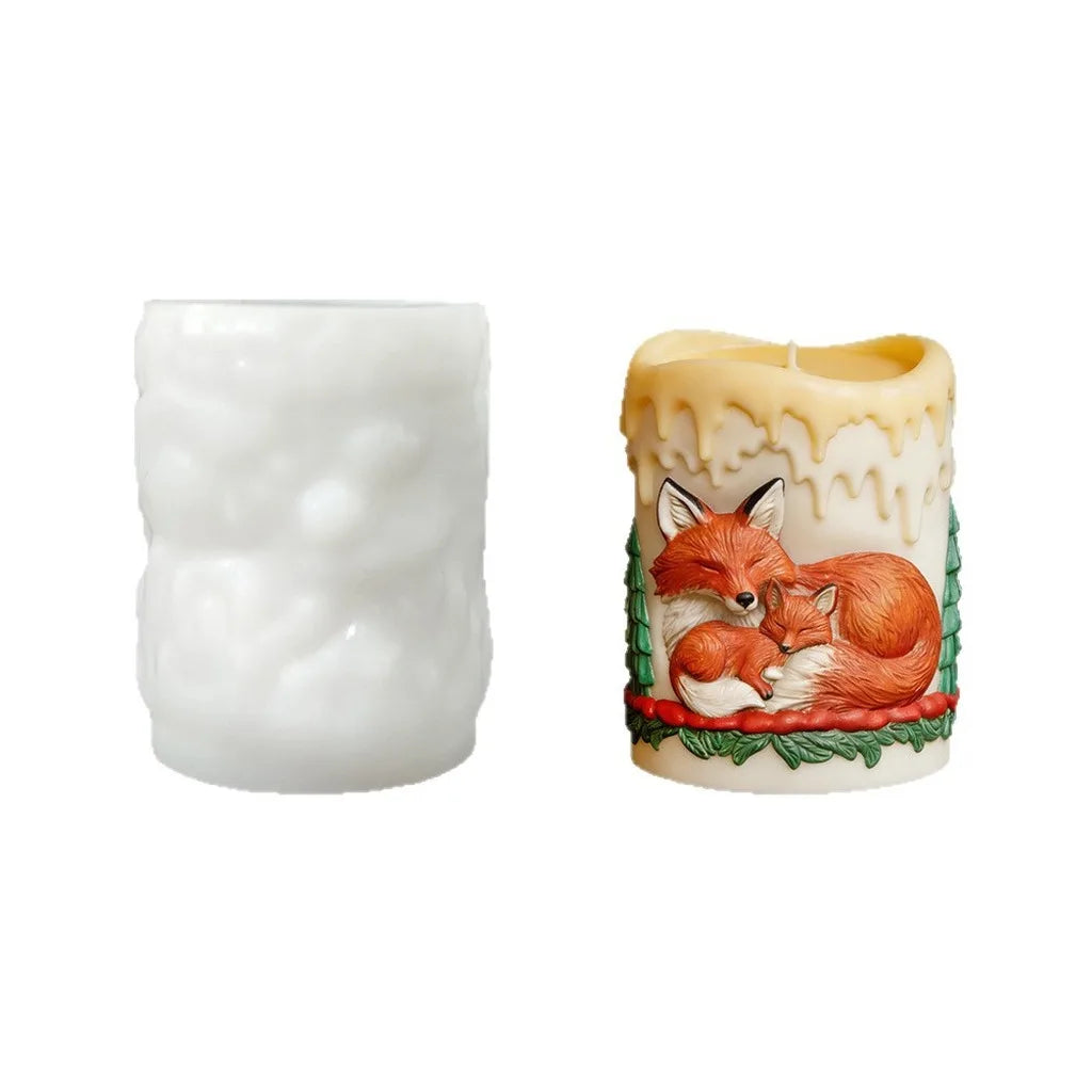 Cylindrical Candle Mold Silicone Candle Mold Cute animal Design 3D DIY Candle Making Tool For Candle Making For Beginner School Oasis Select