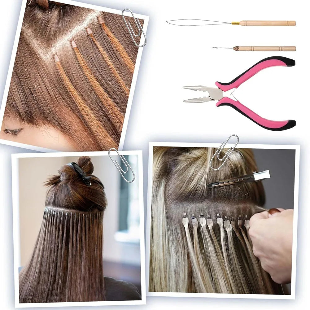 2026-WISH Hair Extension Tools Kit For Micro And Nano Ring, 3-Hole For Micro Links Hair Extensions Kit For Hair Extensions Or Re Oasis Select