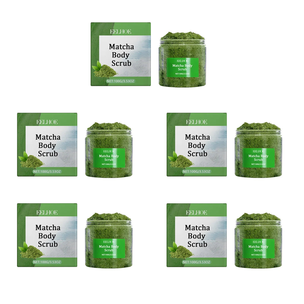 Eelhoe Matcha Sea Salt Body Scrub – Exfoliate & Brighten Skin Body Exfoliating Scrub Oasis Select 5 x 100g Boxed