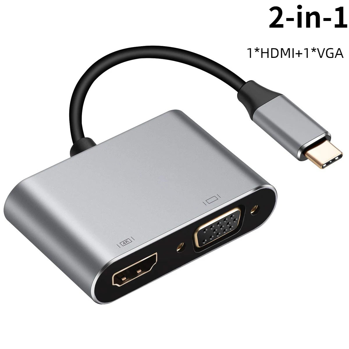 USB C To HDMI-Compatible VGA Type-C Digital AV Multiport Adapter Thunderbolt 3 Converter To 4K 1080P Fast Charging for MacBook Oasis Select 2-in-1