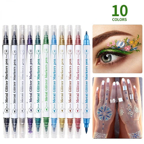 10-Color Temporary Tattoo Pen Set – DIY Body & Face Art Temporary Tattoo Pens Oasis Select