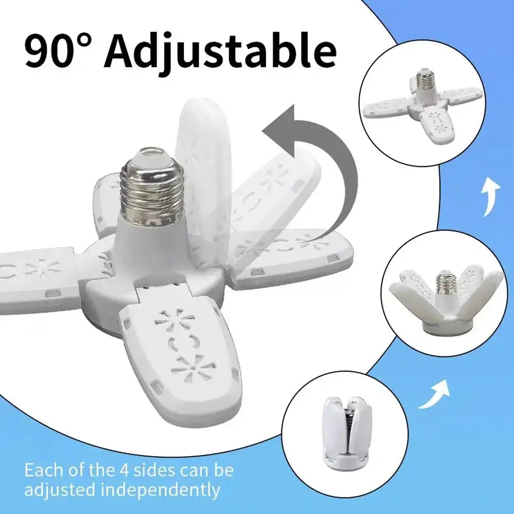 NEW Folding bulb LED 4 Leaf Bulb E27 Collapsible Pendant Light 220V Bombilla Storage Garage Kitchen Lighting High Brightness Oasis Select