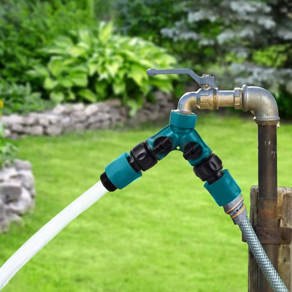 2 Way Garden Hose Splitter Garden Hose Connector with Faucet Watering Shut Off for Landscaping Flower Planting Irrigation Oasis Select