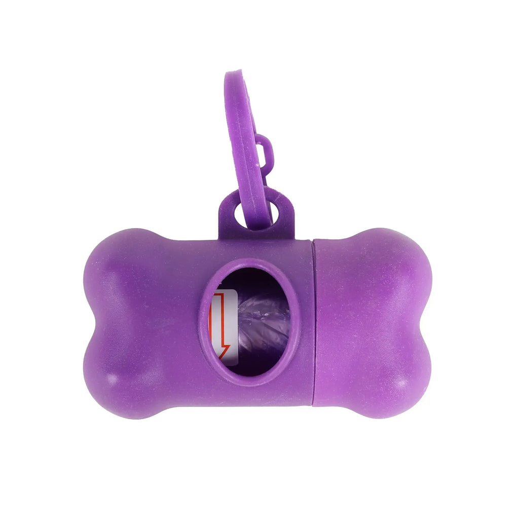 1/2/3/4/10pcs Bone Shaped Pet Garbage Bag Dispenser for Dogs Carrying Cleaning Supplies When Going Out Oasis Select purple-1pc