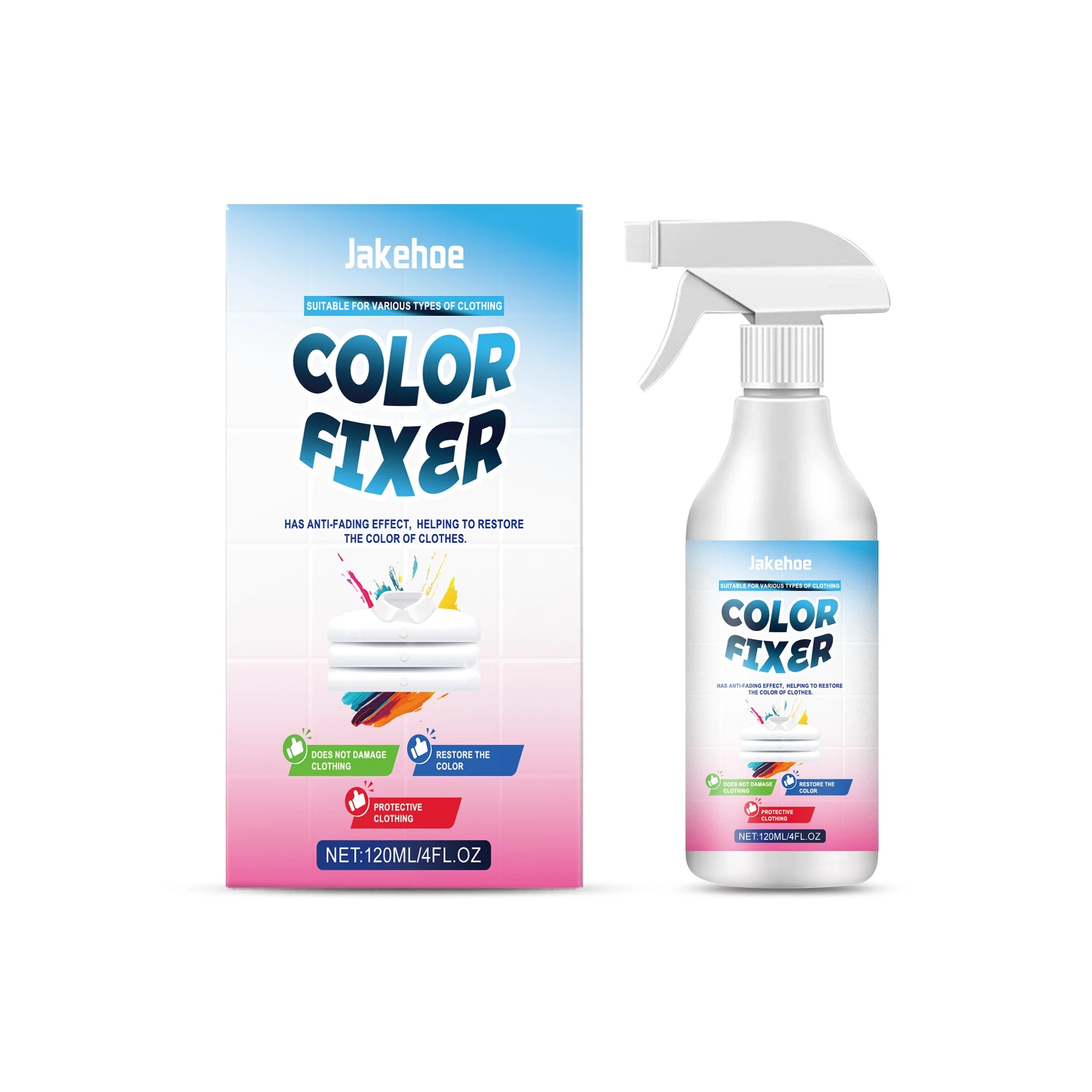 JAKEHOE Fabric Fixing Agent - Clothing Protection Cleaner Oil Stain Remover Color Fading Repair Minimizes Daily Washing 120ml Oasis Select 120ml boxed
