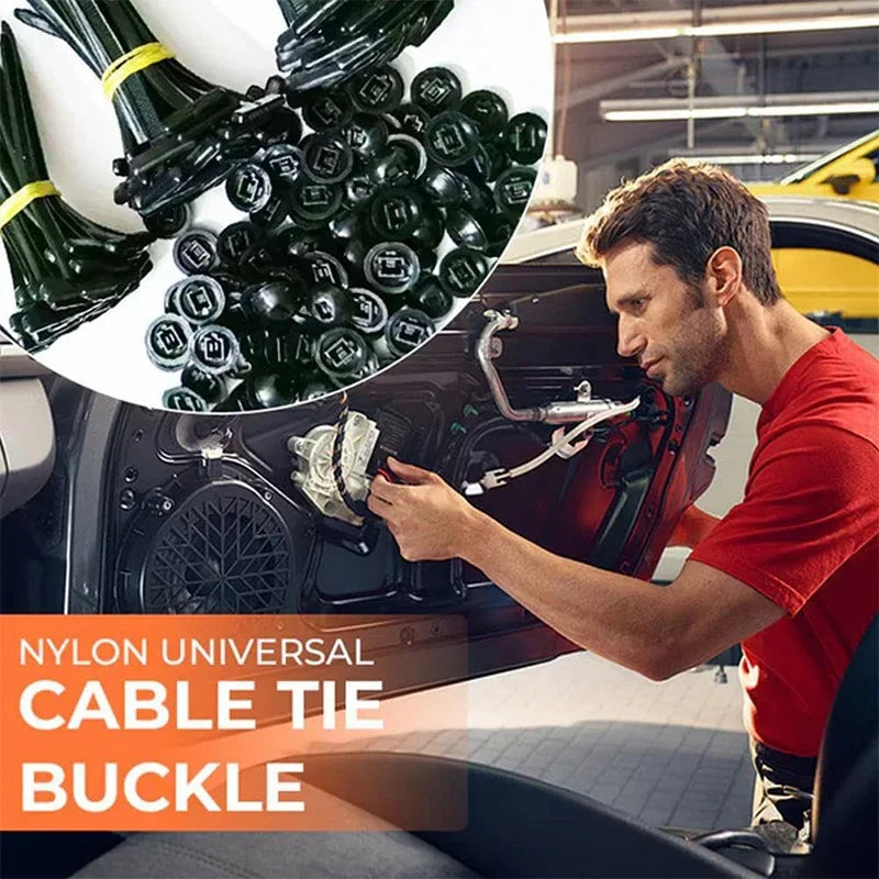 Car Nylon Cable Tie Buckles Universal Heavy Duty Self-Locking Zip Ties Holder with Pin Button Fasteners Car UV Resistant Ties Oasis Select