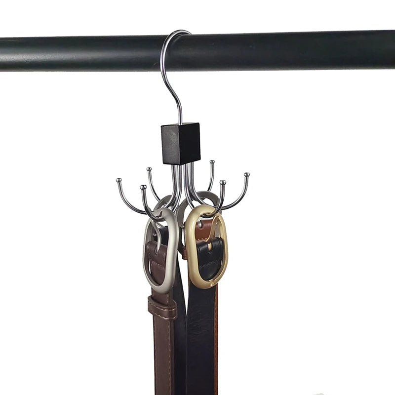 WISH 360-Degree Rotating Hook With 6 Hooks, Used For The Receiver Of Wardrobe, Coat, Belt And Closet Oasis Select