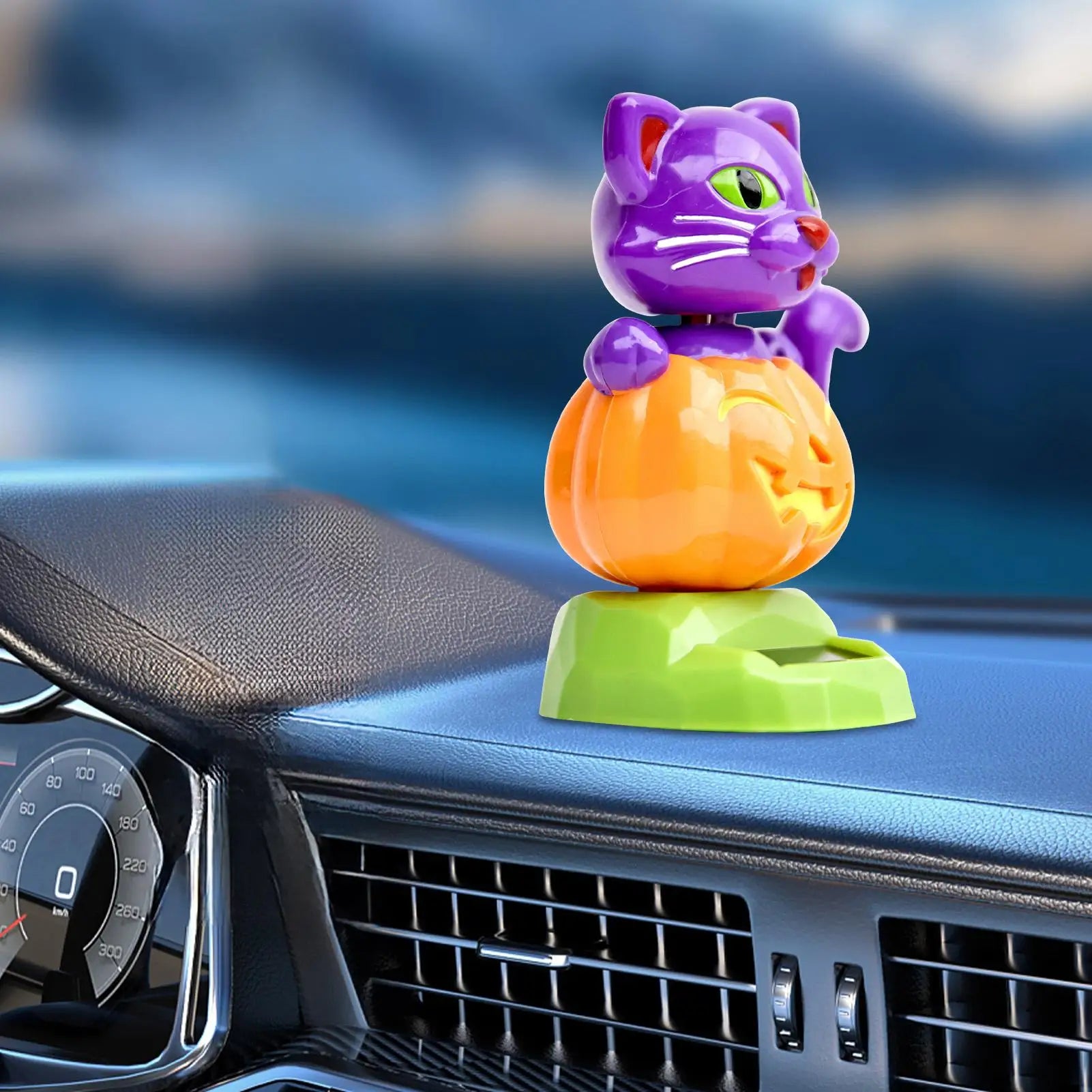 Solar Dancing Dolls Solar Powered Shaking Head Dancing Pumpkin Cat Car Ornament Automotive Interior Decoration Statue for Car Oasis Select