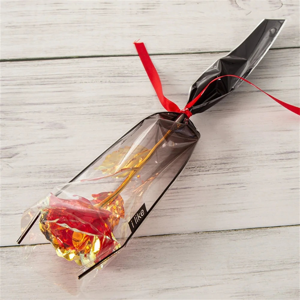 24K Gold Foil Eternal Rose Artificial Flowers Wedding Christmas Valentine's Day Decoration Mother's Day Gifts Fake Flower Oasis Select Colored red