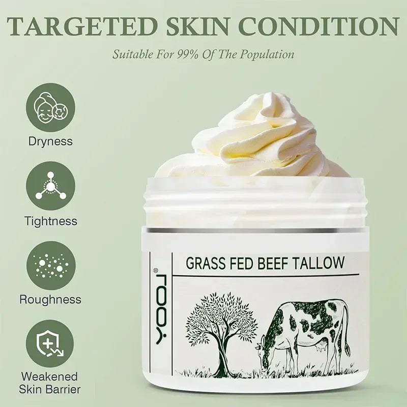 50ml Tallow Face Moisturizer Beef Tallow Paste for Skin Care Neck Cream Wild Honey Face and Body Whipped Moisturizing All Skin Oasis Select