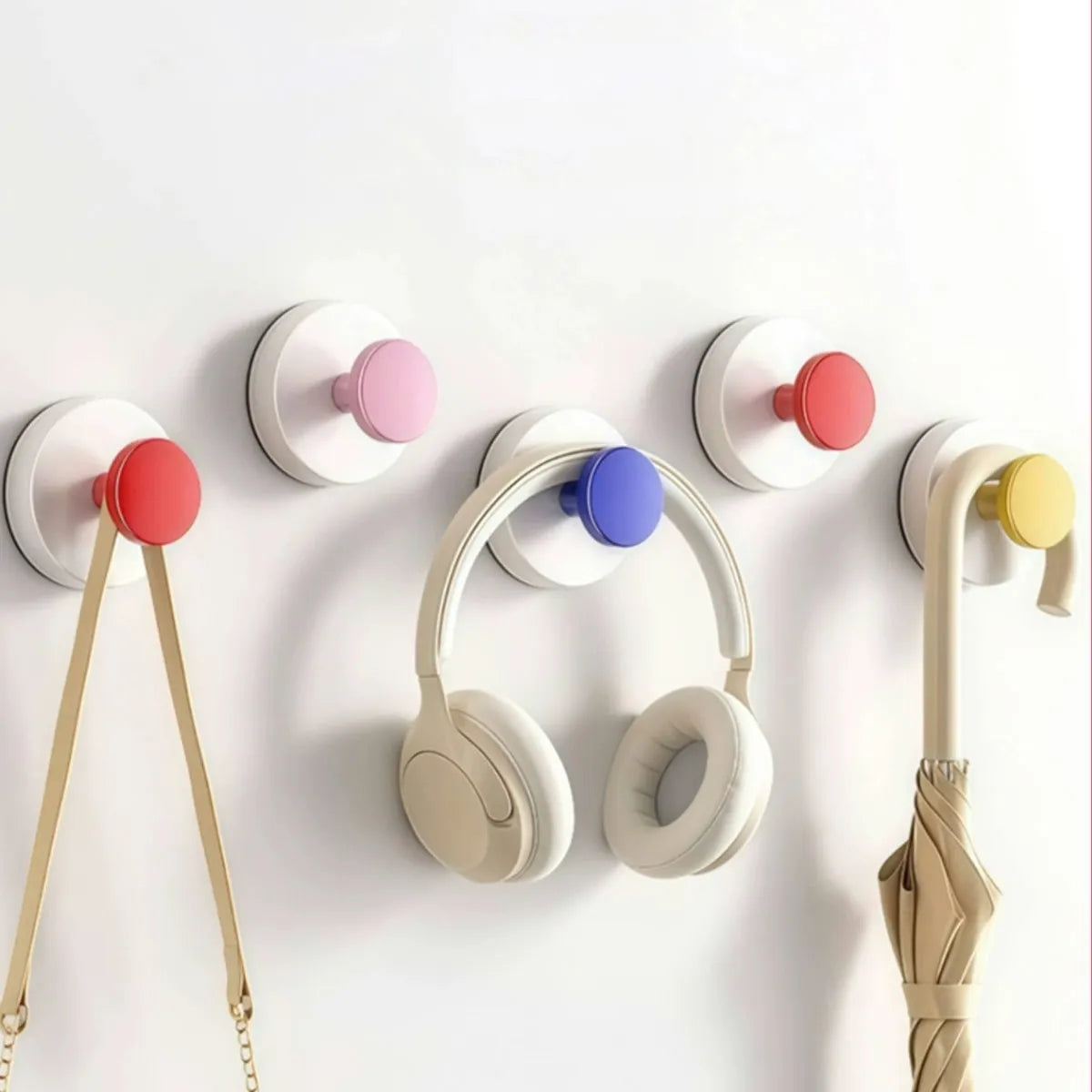 Colorful strong suction cup hook, no punching bathroom kitchen hook - movable, suitable for keys, towels, bags, dolls Oasis Select
