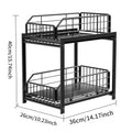 Toilet Bathroom Slide Drawer Basket Foldable Storage Basket Kitchen Cabinet Seasoning Bottle Jar Shelf Oasis Select Black double layer