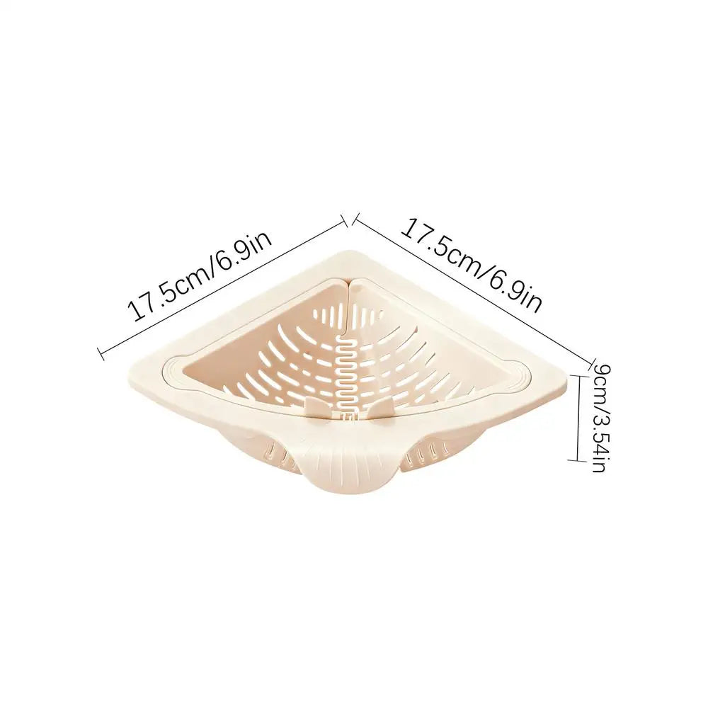 Sink Food Catcher Corner Basket Magnetic Kitchen Storage Rack Sink Drain Strainer Basket Kitchen Cleaning Drain Baskets Oasis Select Beige