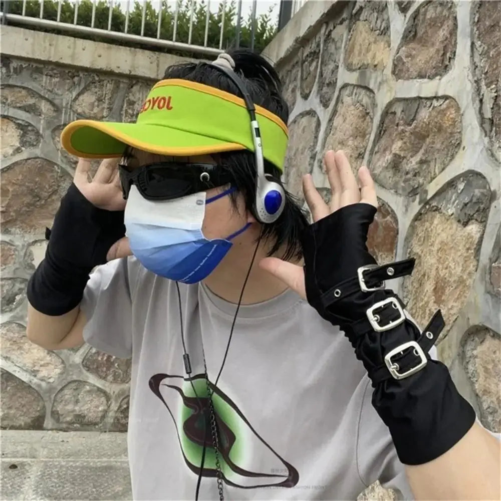 Y2K Personality Headphones Retro Millennium Wind Headset Blue Black Fashion Headset Over Ear Earbud 3.5mm Oasis Select