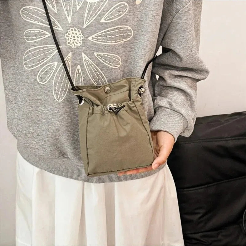 Nylon Crossbody Bag Soft Mini Phone Wallet Multifunctional Square Shoulder Bag Crossbody Purse Canvas Purse Messenger Bag Oasis Select