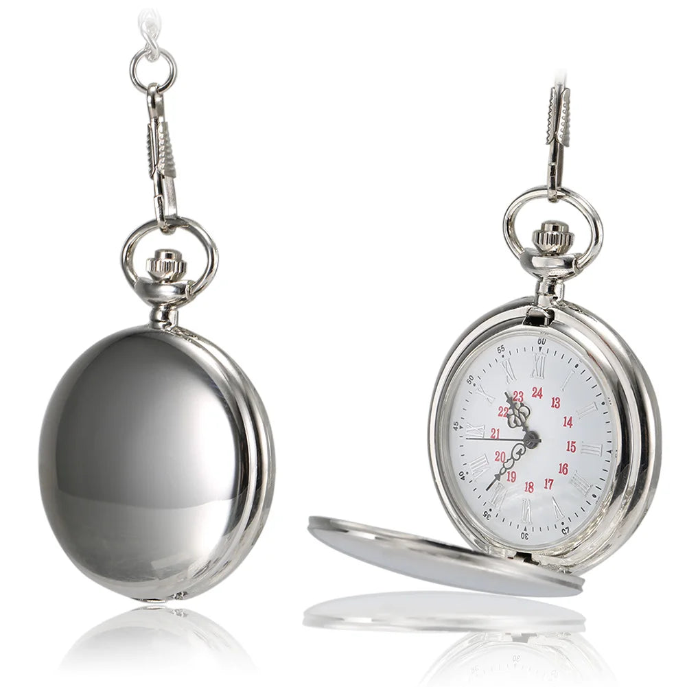 Vintage Quartz Pocket Watch with Chain | Personalized Gift
