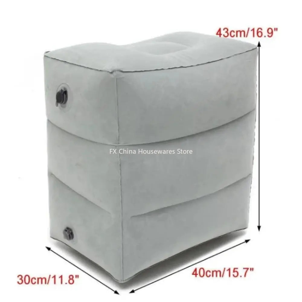 1pc Inflatable Foot Rest Pillow For Travel Portable Adjustable Three Layers Height Stool For Foot Rest Leg Cushion Pillow Oasis Select