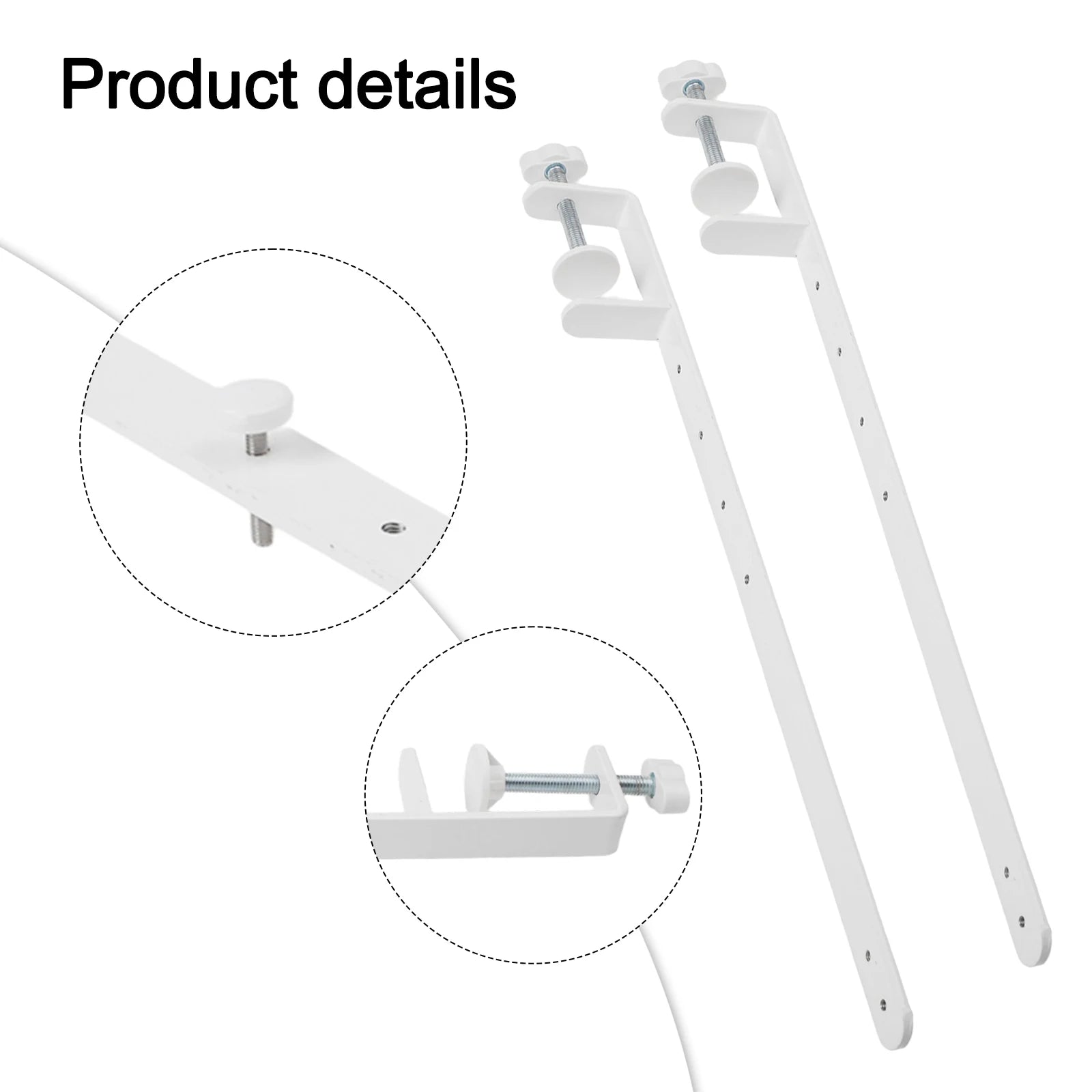 2Pcs Extended Desk Clamp Pegboard Fixing Bracket Desktop Fixing Bracket Home Improvement 1-5.5cm Thickness 41.5cm Height Oasis Select