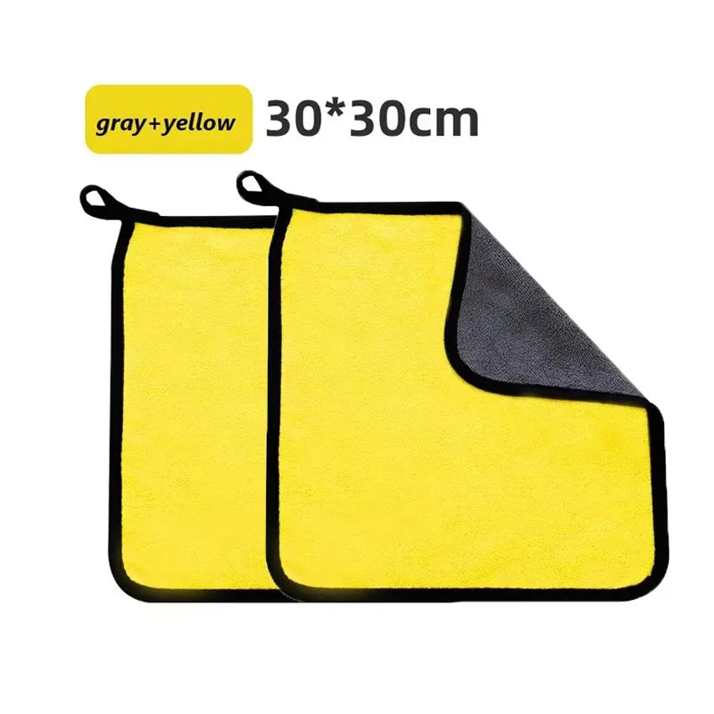 1/4pcs Thicken Microfiber Motorcycle Car Cleaning Towels Soft Drying Cloth Car Washing Towels Double Layer Clean Rags Detailing Oasis Select 2pcs-30x30cm